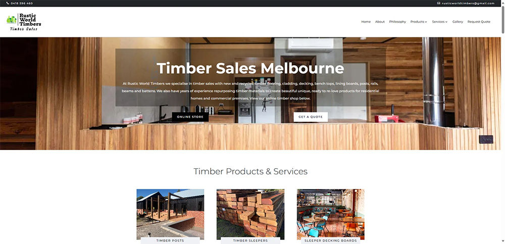 Rustic World Timbers Timber Sales Melbourne Website - Rustic World Timbers
