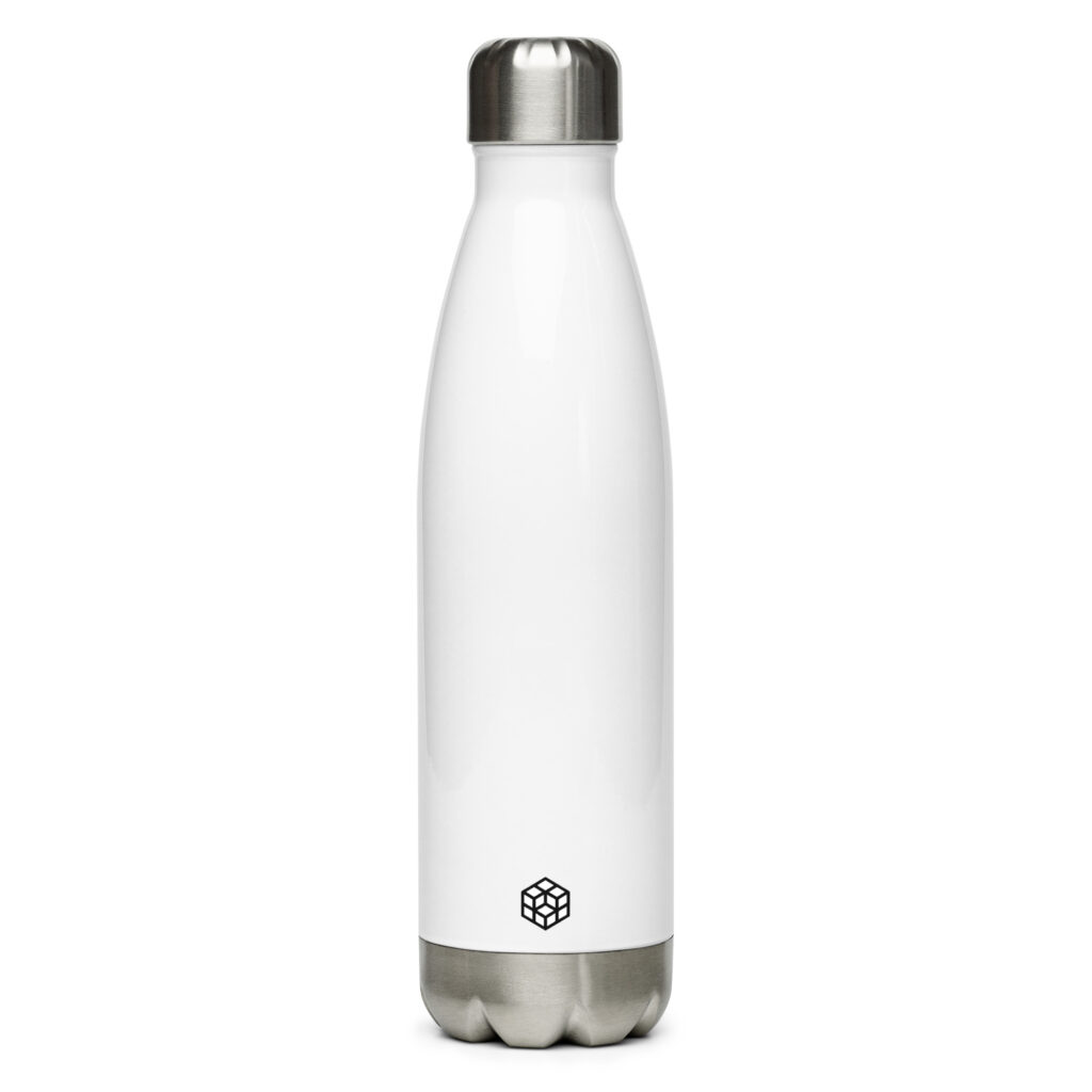 Stainless Steel Bottle Front View - Rubix Studios